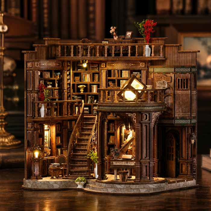The Archivist's Alley DIY Miniature Kit – illuminated finished miniature scene