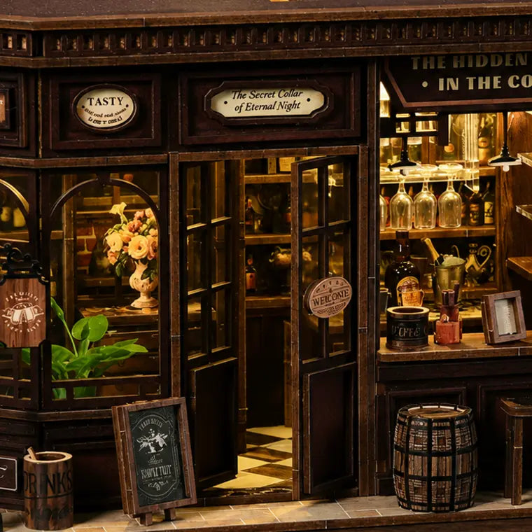 The Secret Cellar Tavern DIY Miniature Kit — close detail