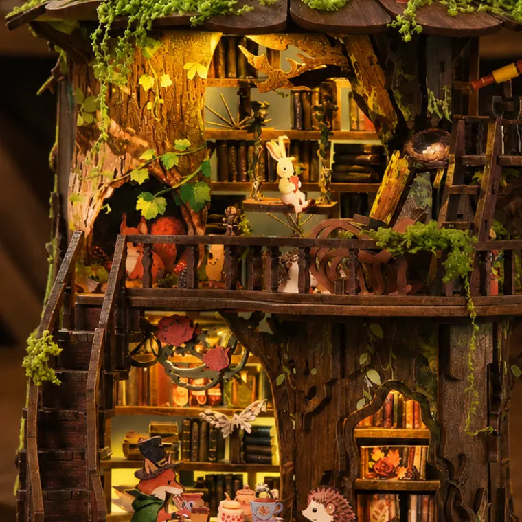 The Mosslight Tea House DIY Miniature Kit — close detail