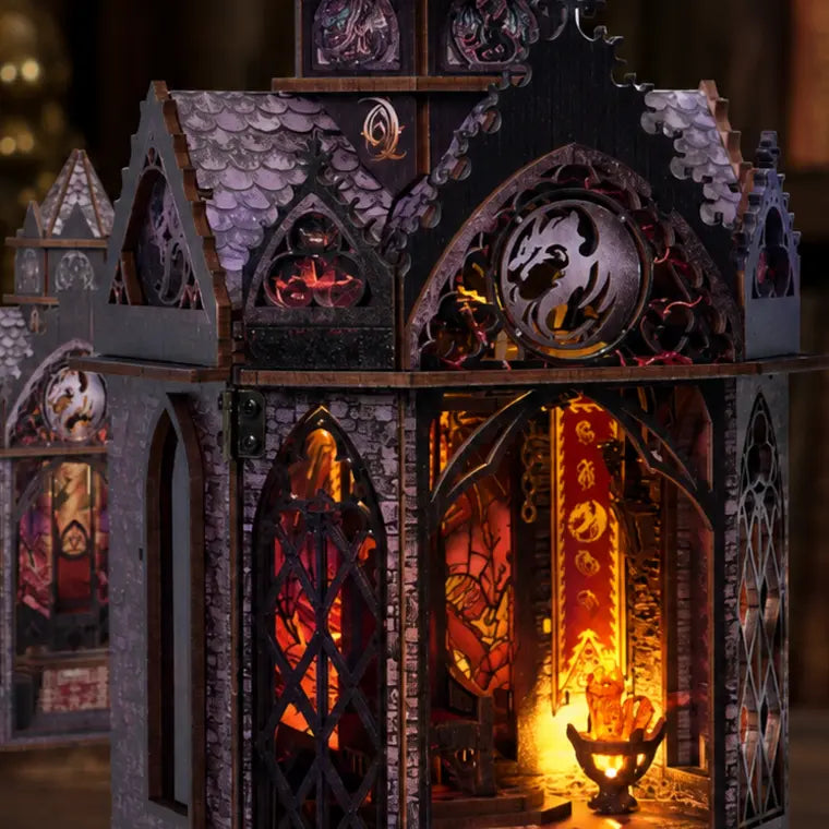 Spire of the Wyrm DIY Book Nook Kit — close detail